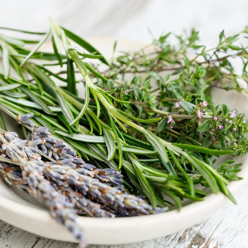 lavender, rosemary, herbs for reducing stress, relaxation, essential oils