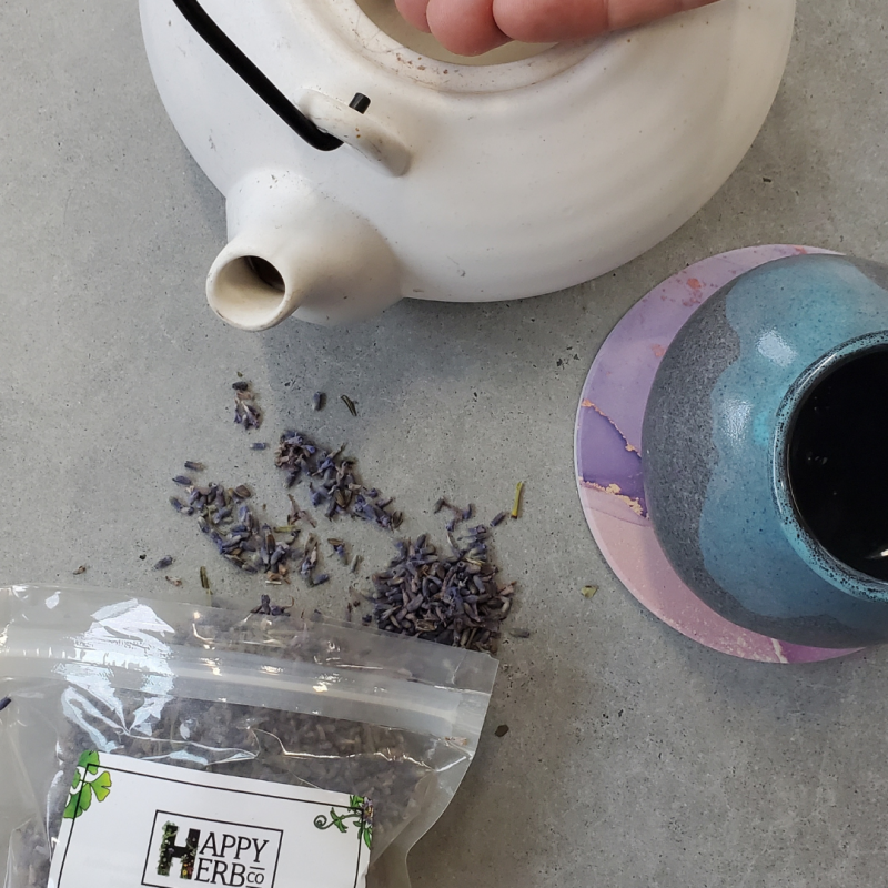 calming meditation tea with lavender